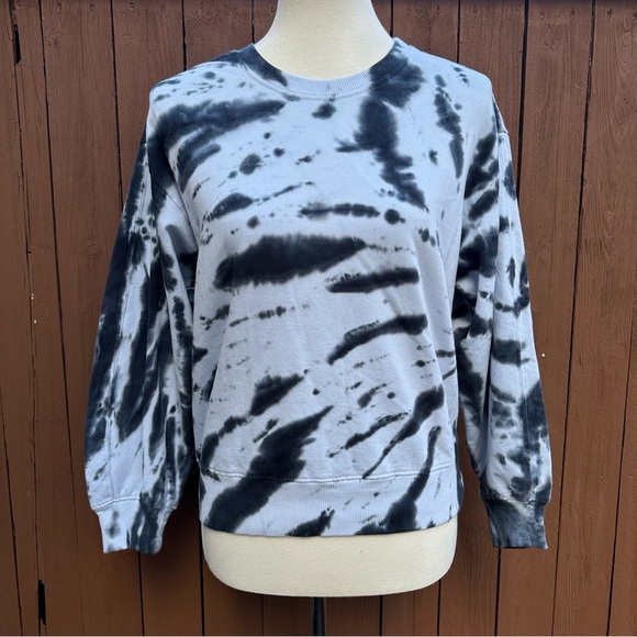 LACAUSA| Slater Zebra Black/Navy Tie Dye NWT Sweatshirt Top Size Small - Picture 10 of 14